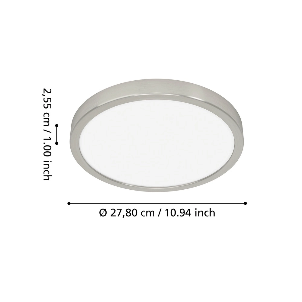 Deckenlicht IP44 Fueva 6-Z rund – Edelstahl – Ø 27,8 cm Eglo 9008606330614