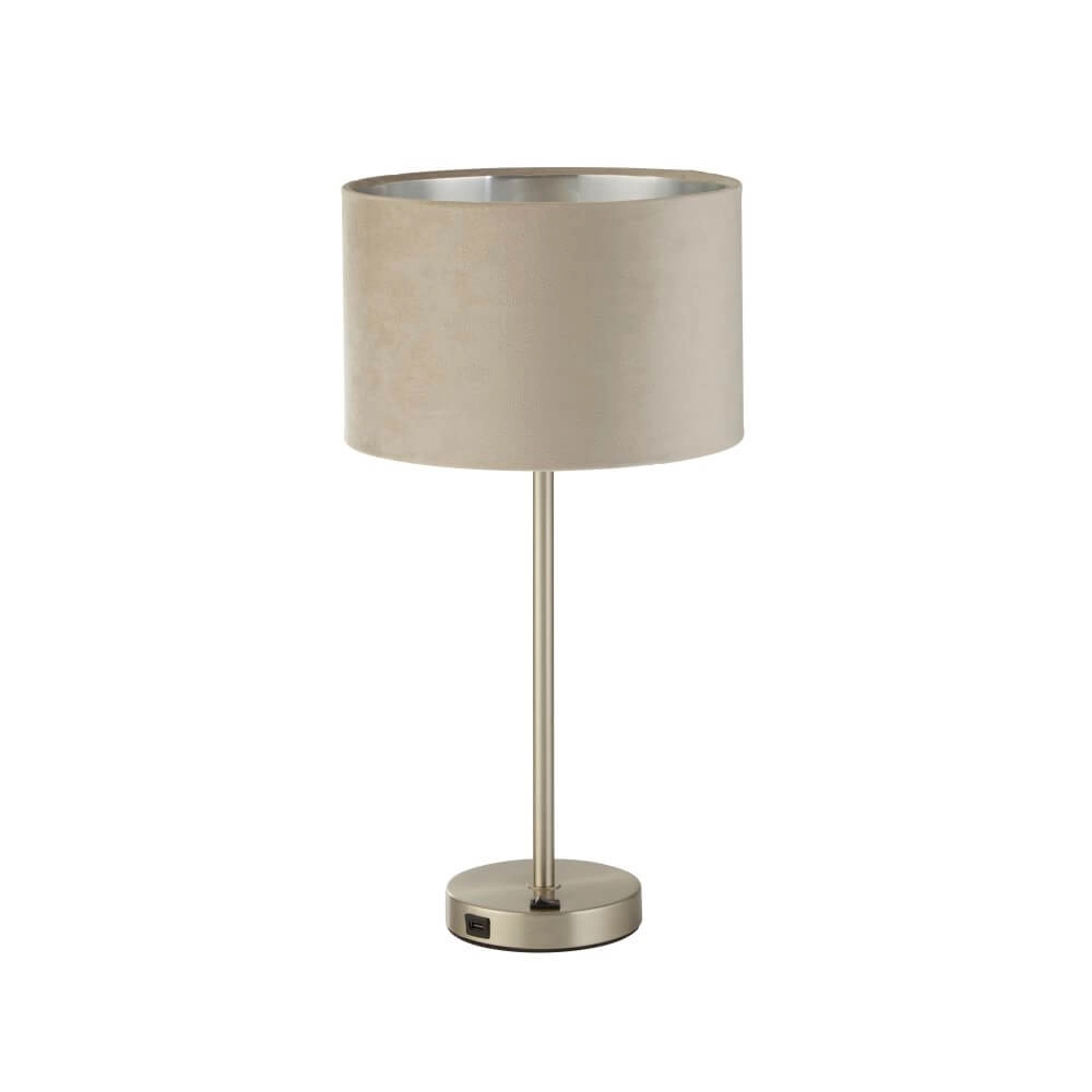 Schöne Tischlampe Finn Gold mit Creme