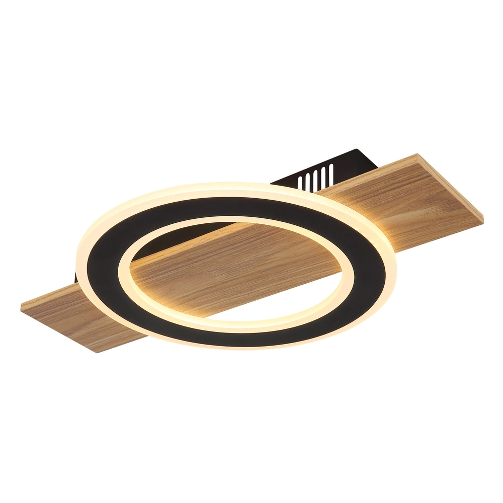 Design-Deckenlampe Jayden Schwarz mit Holz