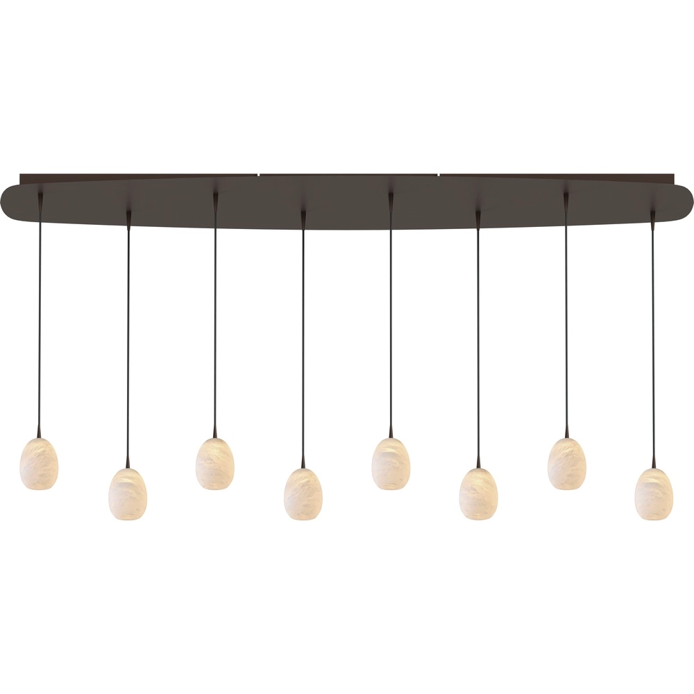 Ovale Pendellampe Alta 8-Glas Kakao