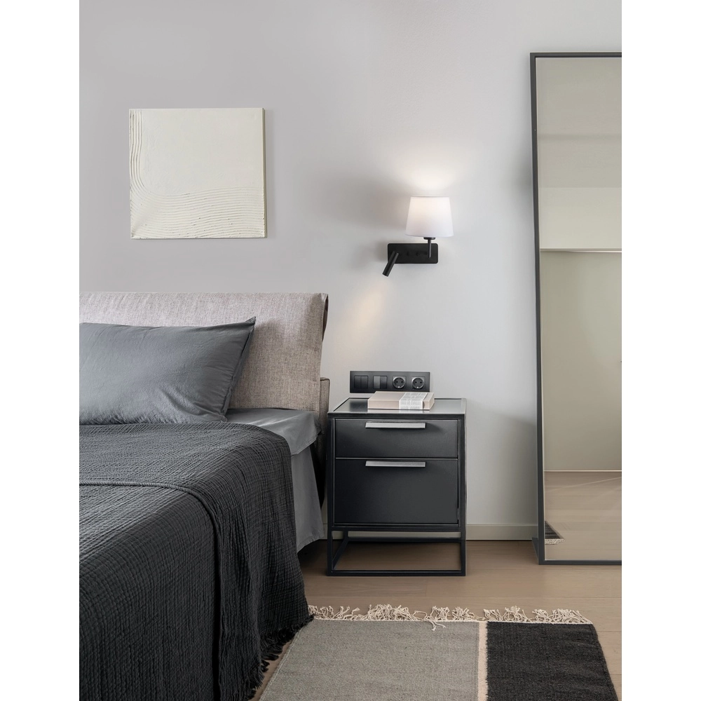 Wandleuchte Savona schwarz mit weißer Kapuze Lyora 5212017430175