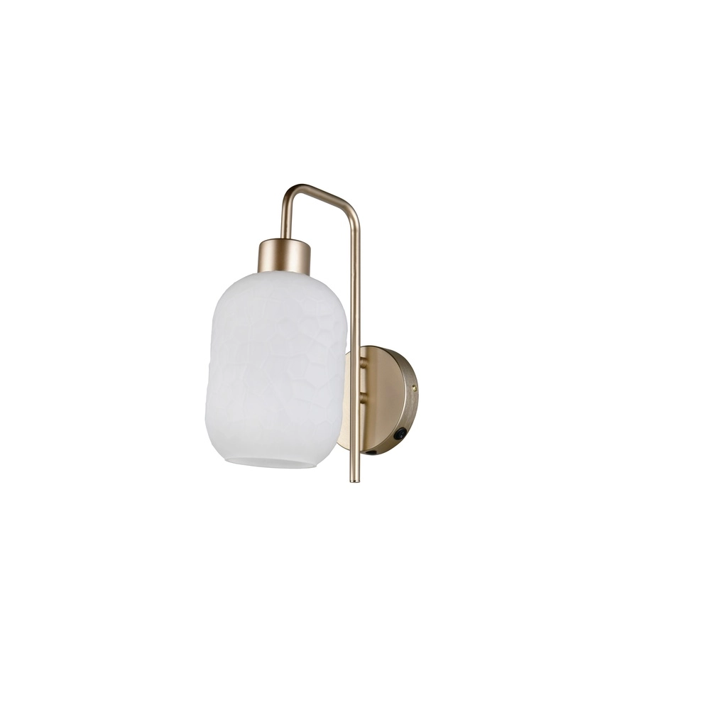 Wandlampe Emelie Gold mit weißem Glas Trio 4017807724349