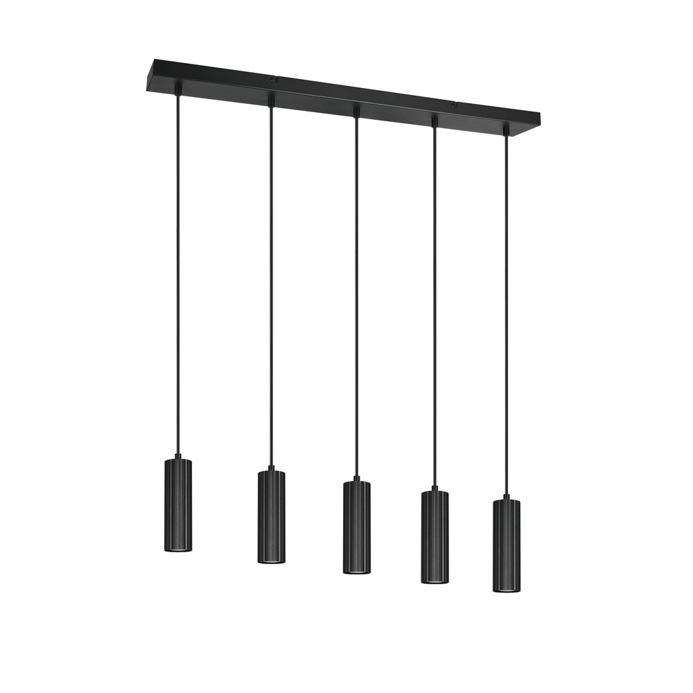 5-flammige Pendelleuchte Soka schwarz Trio 4017807658538