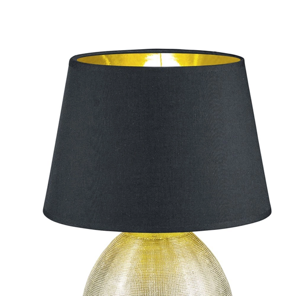Tischlampe Luxor 35 cm Gold mit Schwarz Trio 4017807345995