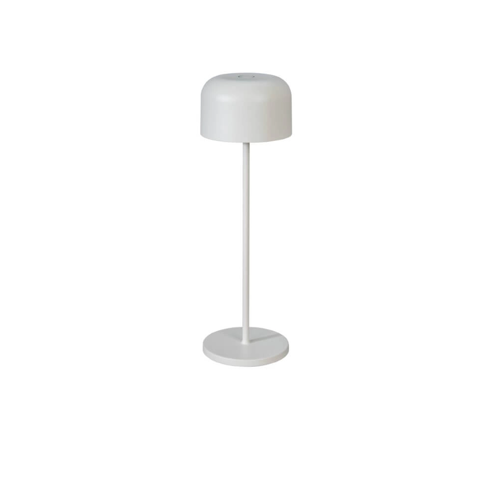 Weiße Tischlampe Lille wiederaufladbar