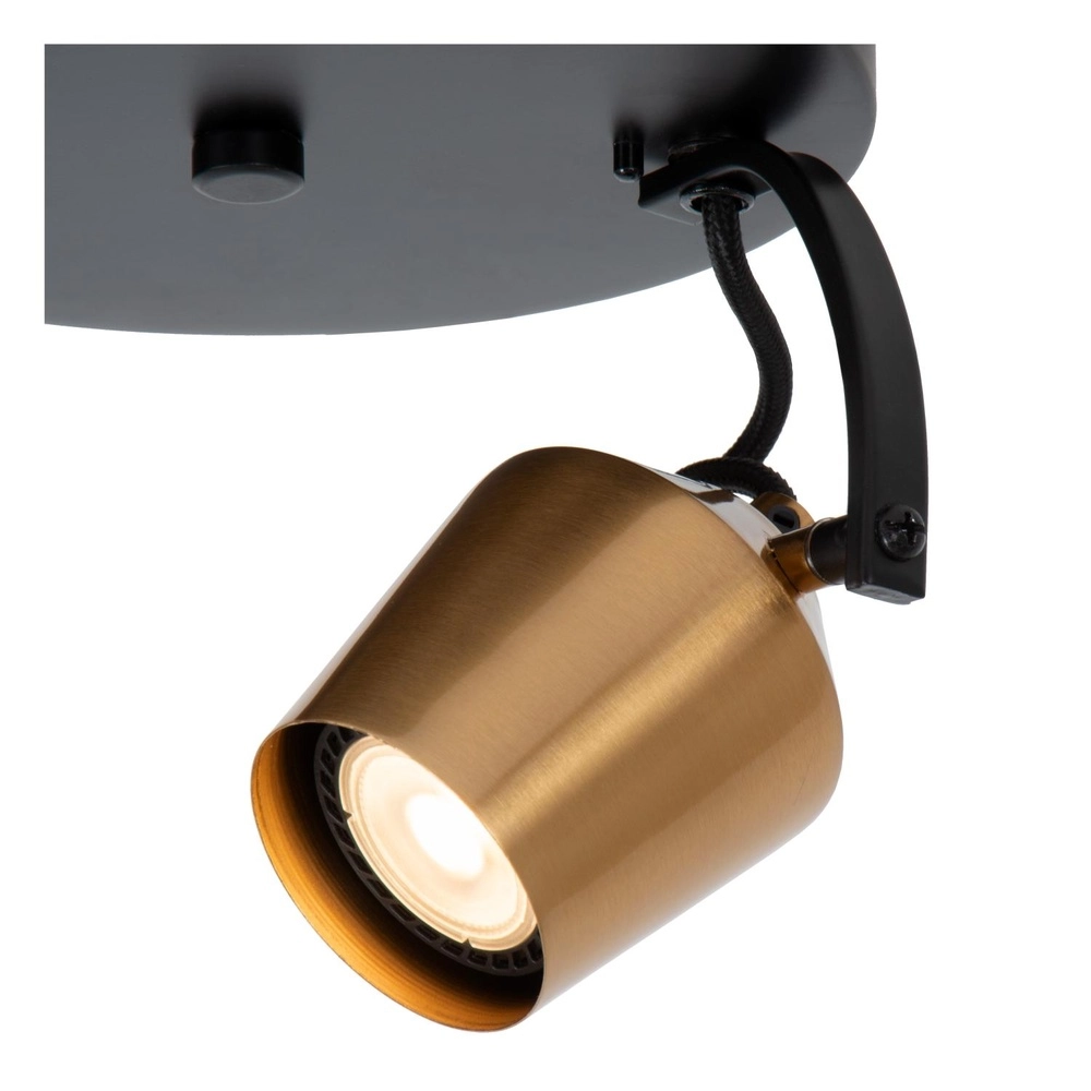 2-Licht Deckenlampe Emile Schwarz mit Gold Lucide 5411212510082