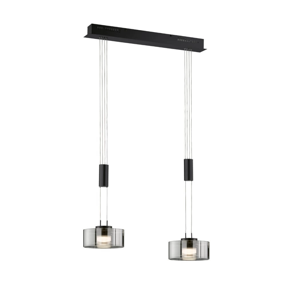 Hängelampe mit 2 Leuchten Lavin Schwarz