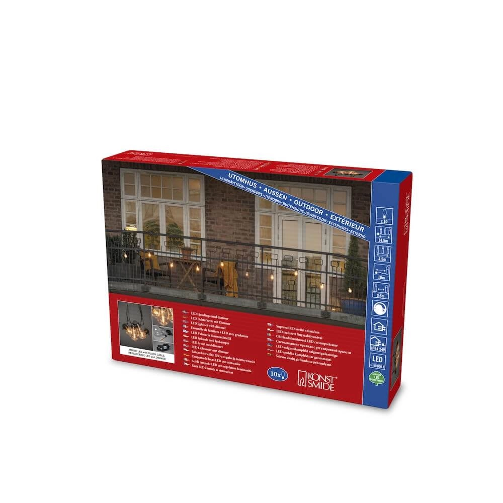 14,5 m Partylight Lichterkette mit 10xA60-Lampen KonstSmide 7318302391805