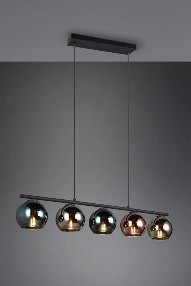 Design-Hängelampe Sheldon schwarz mit Rauchglas Trio 4017807585254