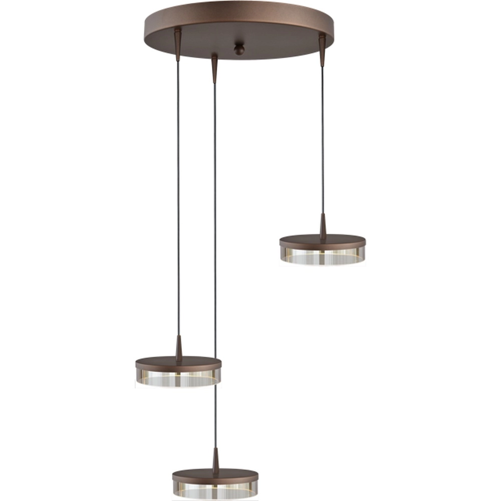 3-Licht Pendellampe Imperia Ø 35 cm Kakaobraun