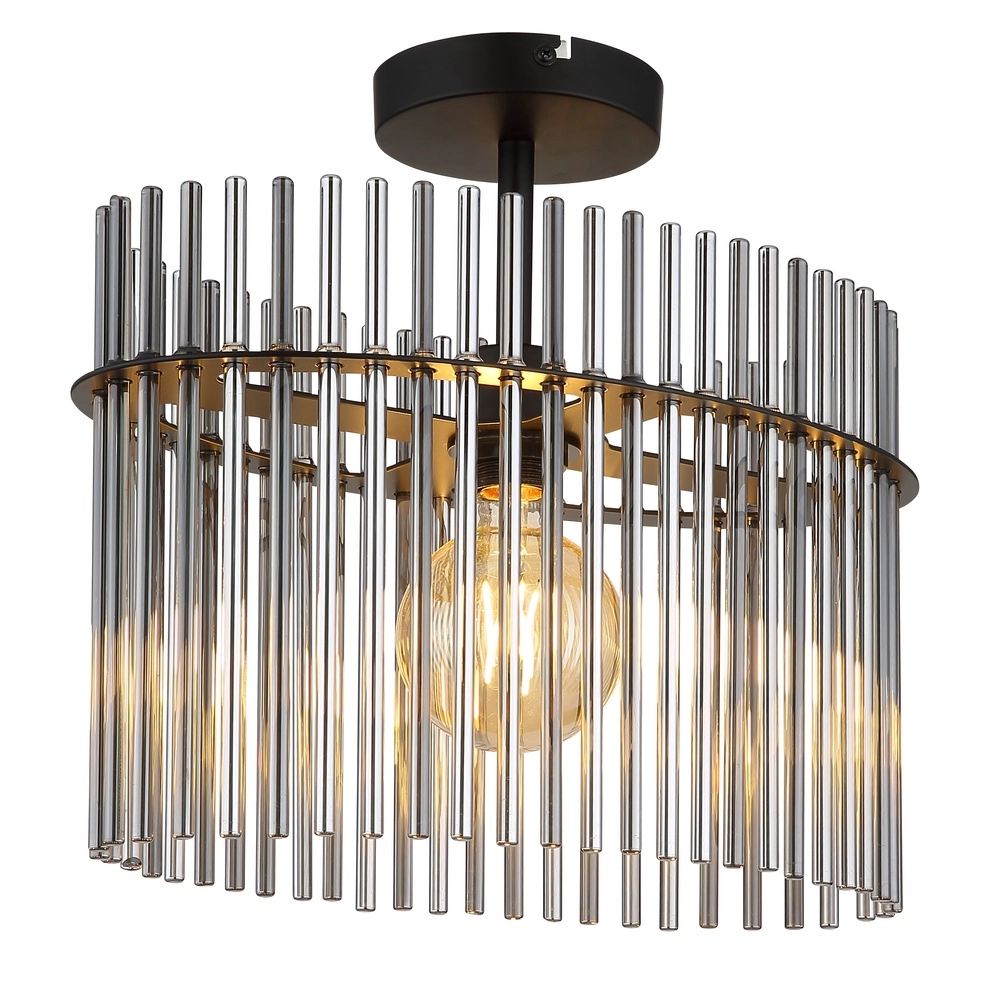 Deckenlampe Gorley Einzelne schwarze mit Glasstäben