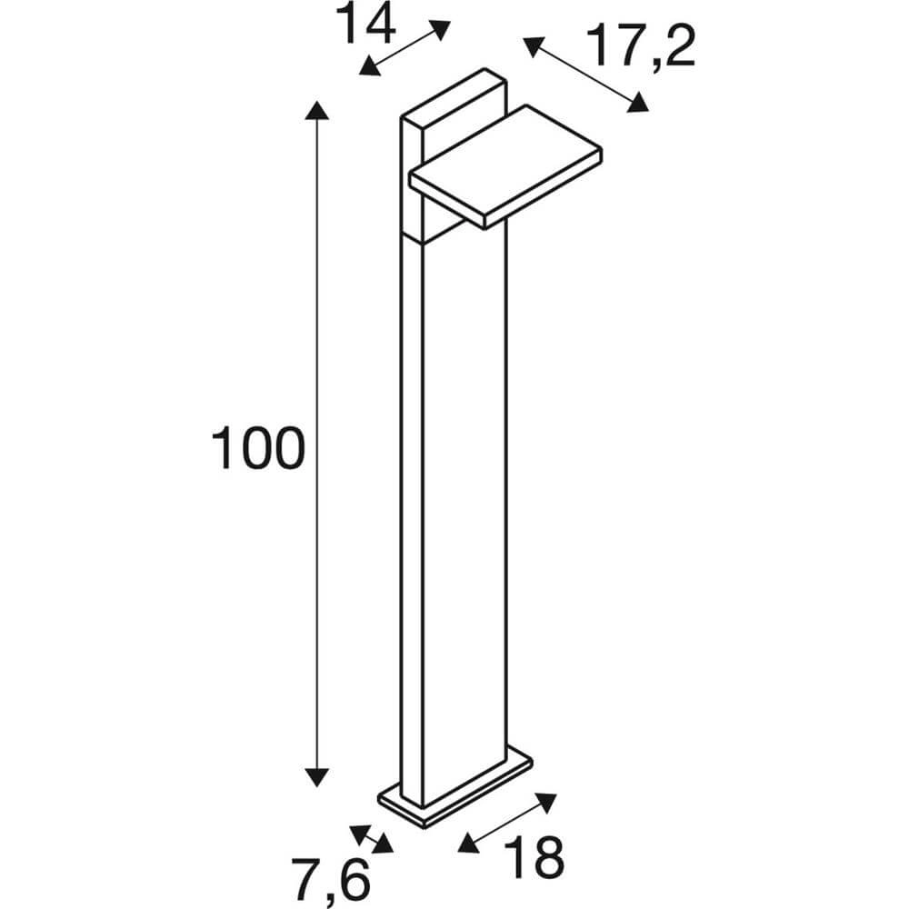 Design-Gartenleuchte Abridor Pole 100 100cm Hybride Anthrazit SLV 4024163298551