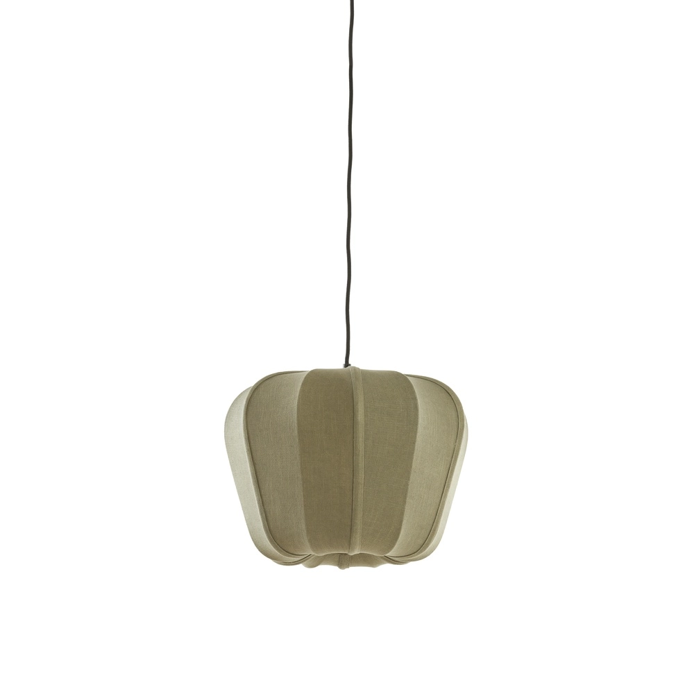 Japandi-Pendellampe Zubedo Ø 40cm – olivgrün