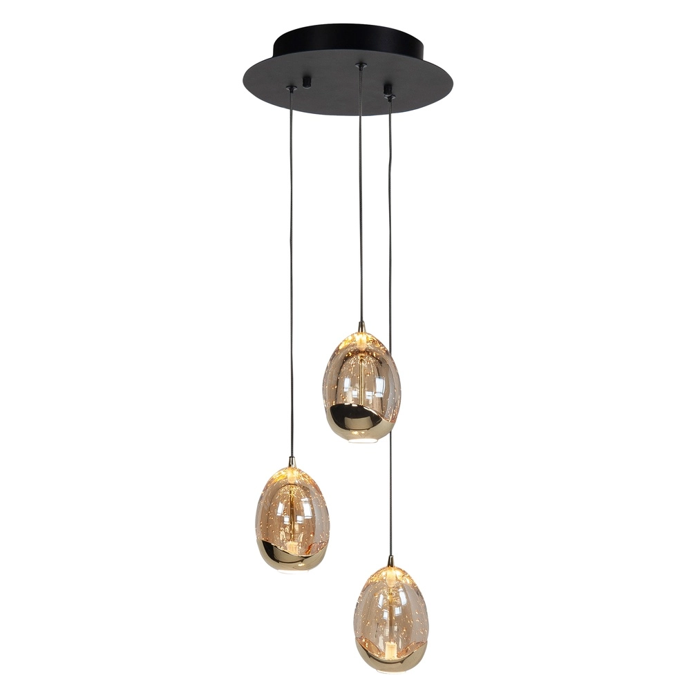 Pendelleuchte Golden Egg schwarz 3-flammig Highlight 8718379040078