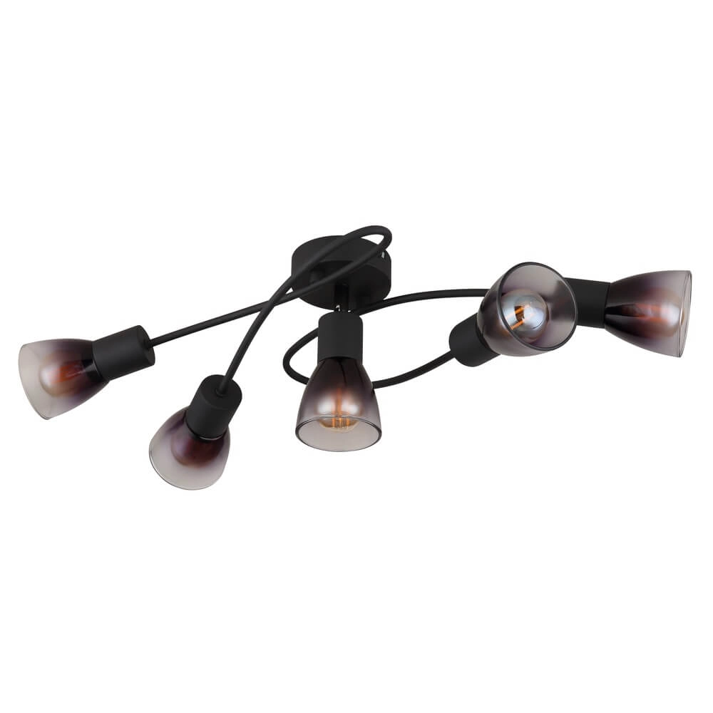 Schwarze Deckenleuchte Satella 5-leichte Locke Globo 9007371449934