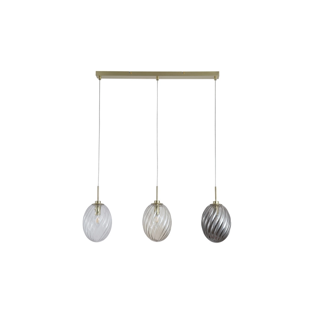 3-flammige Pendelleuchte Whirl Gerade farbiges Glas Searchlight 5053423299372