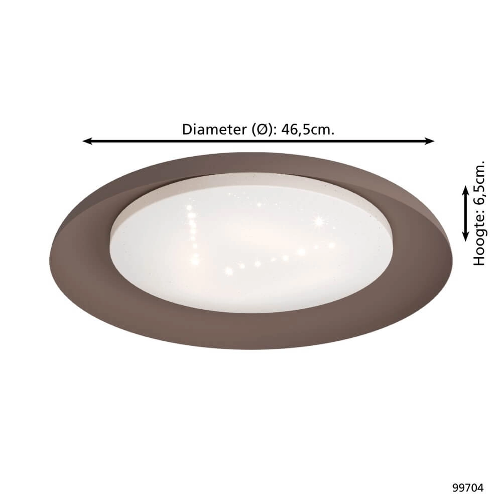 Mokka-Deckenleuchte Penjamo Ø 46,5cm Eglo 9002759997045