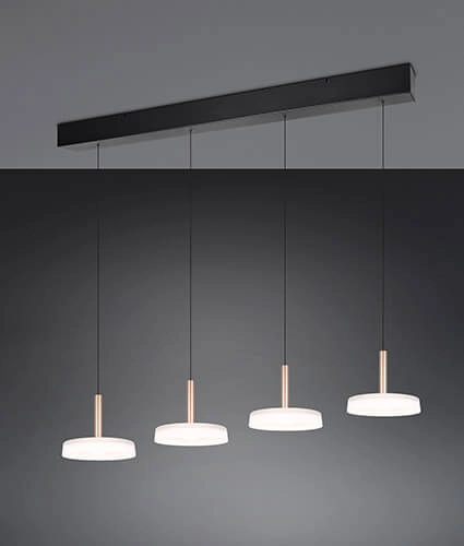 4-flammige LED-Hängelampe Celeste weißes Glas Trio 4017807627404