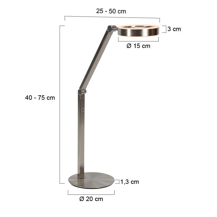 Design-Tischlampe Ringlux gebürstetes Metall Steinhauer 8712746180893