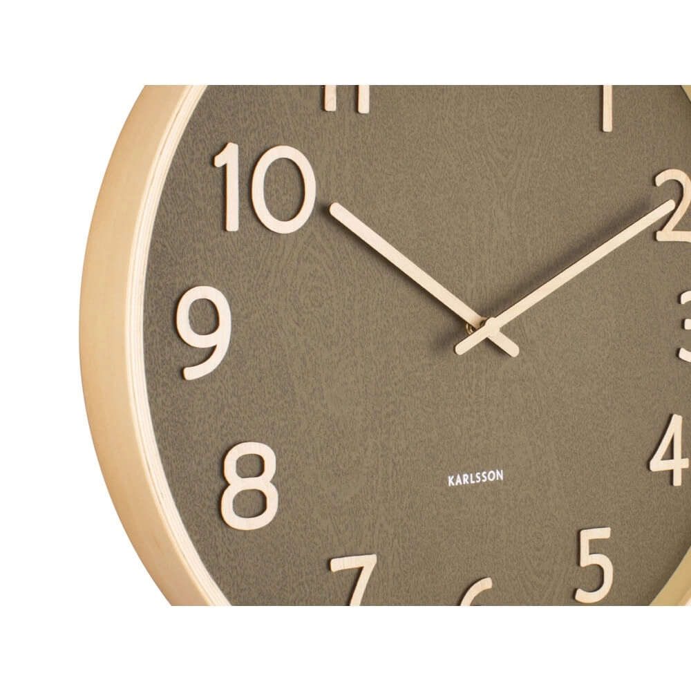 Wanduhr Pure holz grün - Ø 40cm Karlsson 8714302710209