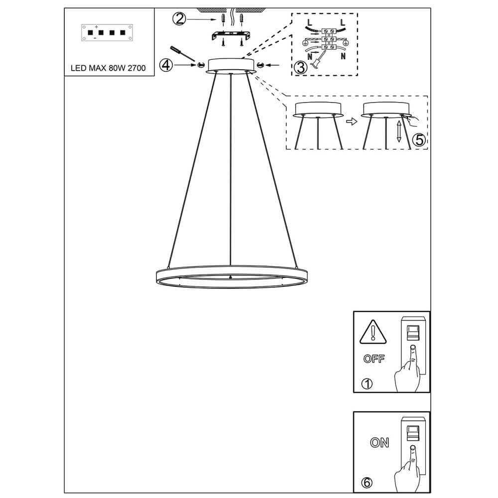 Design-Pendelleuchte Ringlux schwarz Ø 100cm Steinhauer 8712746171686
