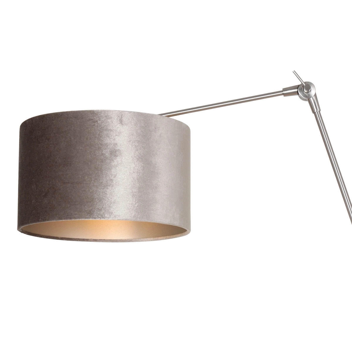 Wandleselampe Prestige Chic Edelstahl mit 30 cm taupefarbenem Samtschirm Steinhauer 8712746145809