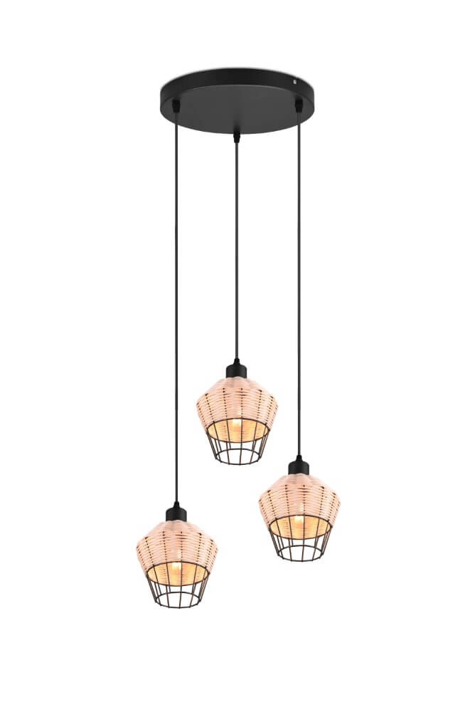 Vide-Hängelampe Borka Rattan Trio 4017807556131