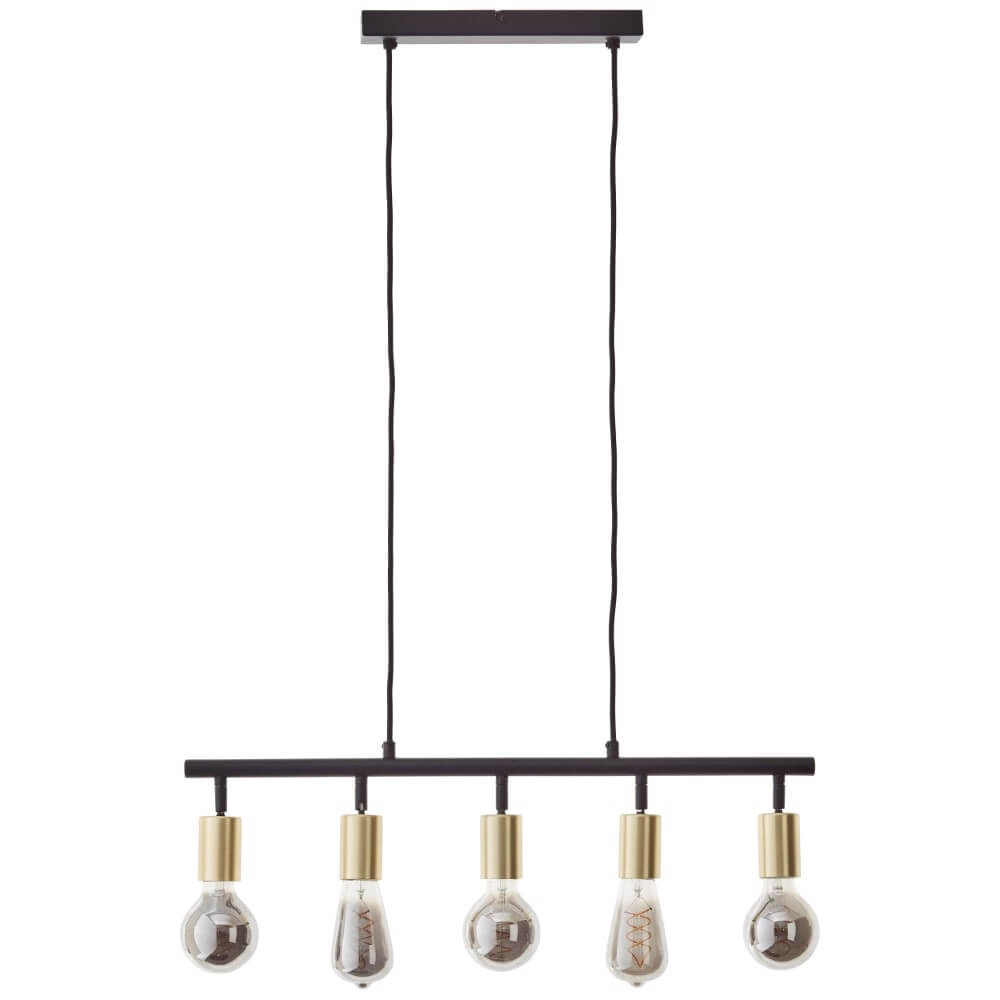 Hängelampe mit 5 Leuchten Tiffany schwarz mit gold Brilliant 4004353406416