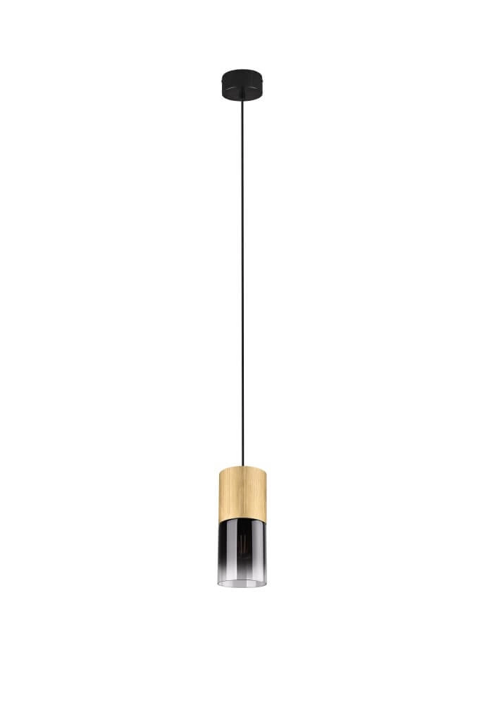 Hängelampe Robin Anhänger Holz mit Schwarz Trio 4017807507478