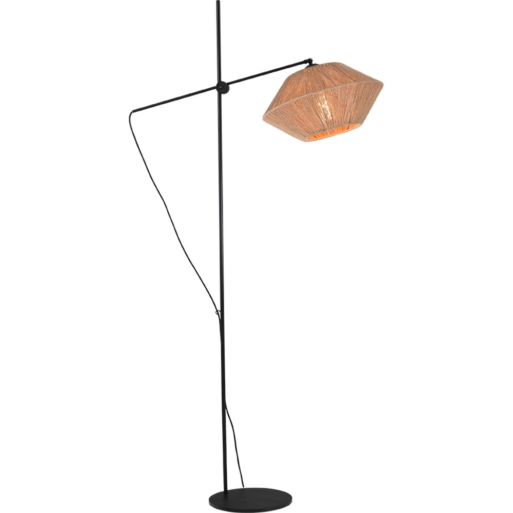 Verstellbare Stehlampe Bicono mit Seilkappe Ø35 cm
