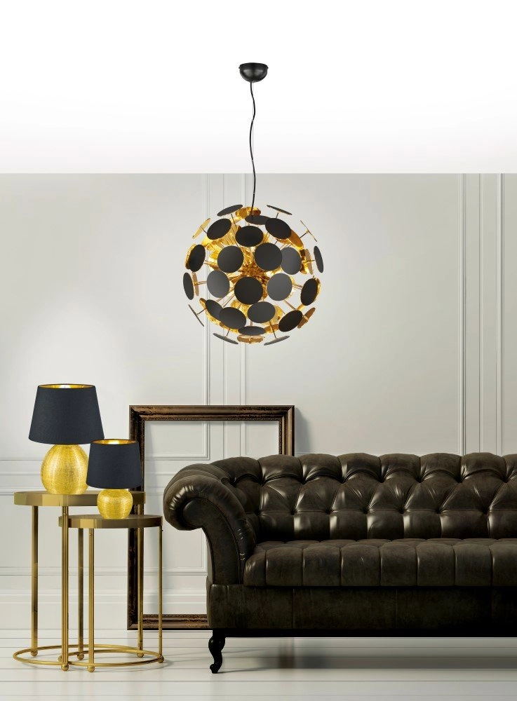 Pendelleuchte Discalgo 54 cm schwarz mit gold Trio 4017807330953