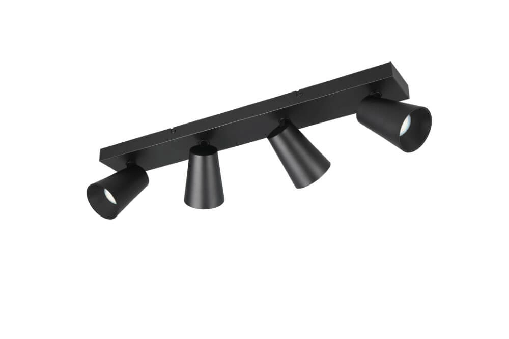 4-flammiger Aufbaustrahler Sharp Schwarz Trio 4017807613100