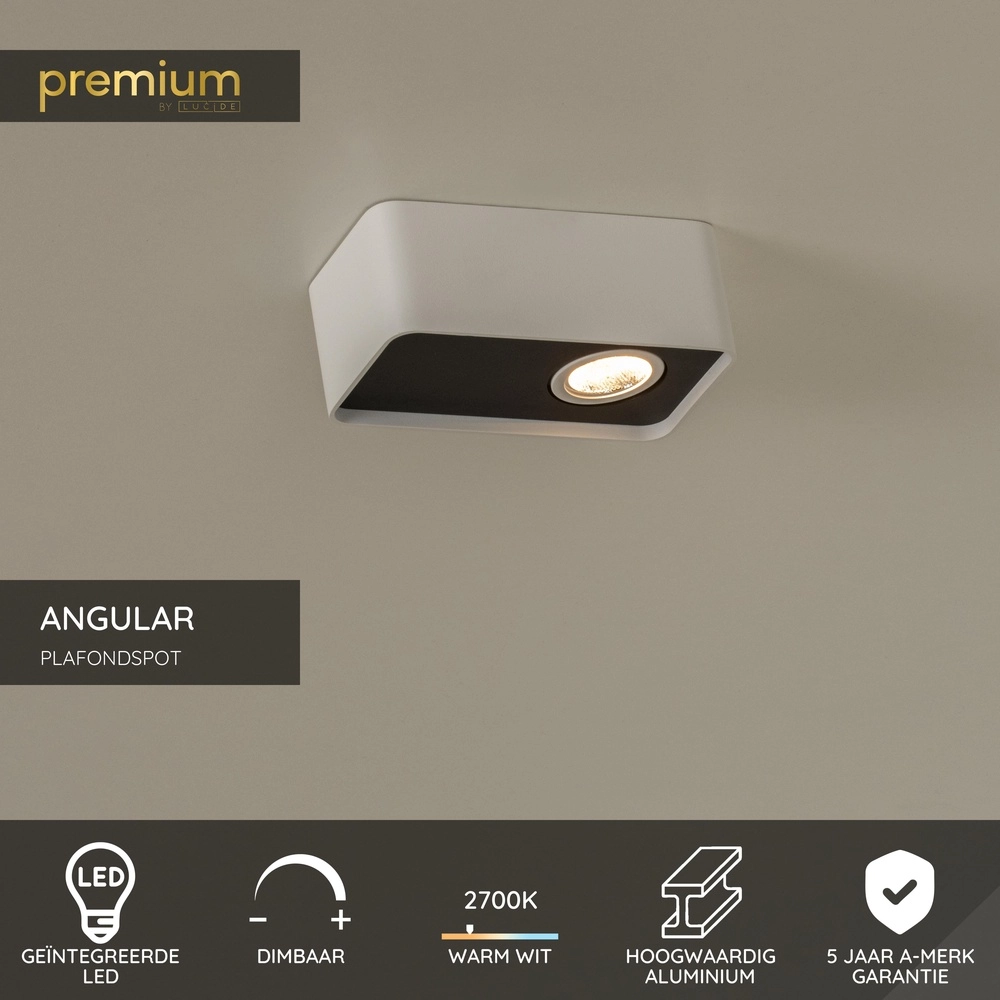 1-Licht Deckenlampe Angular Weiß Premium by Lucide 5411212234391