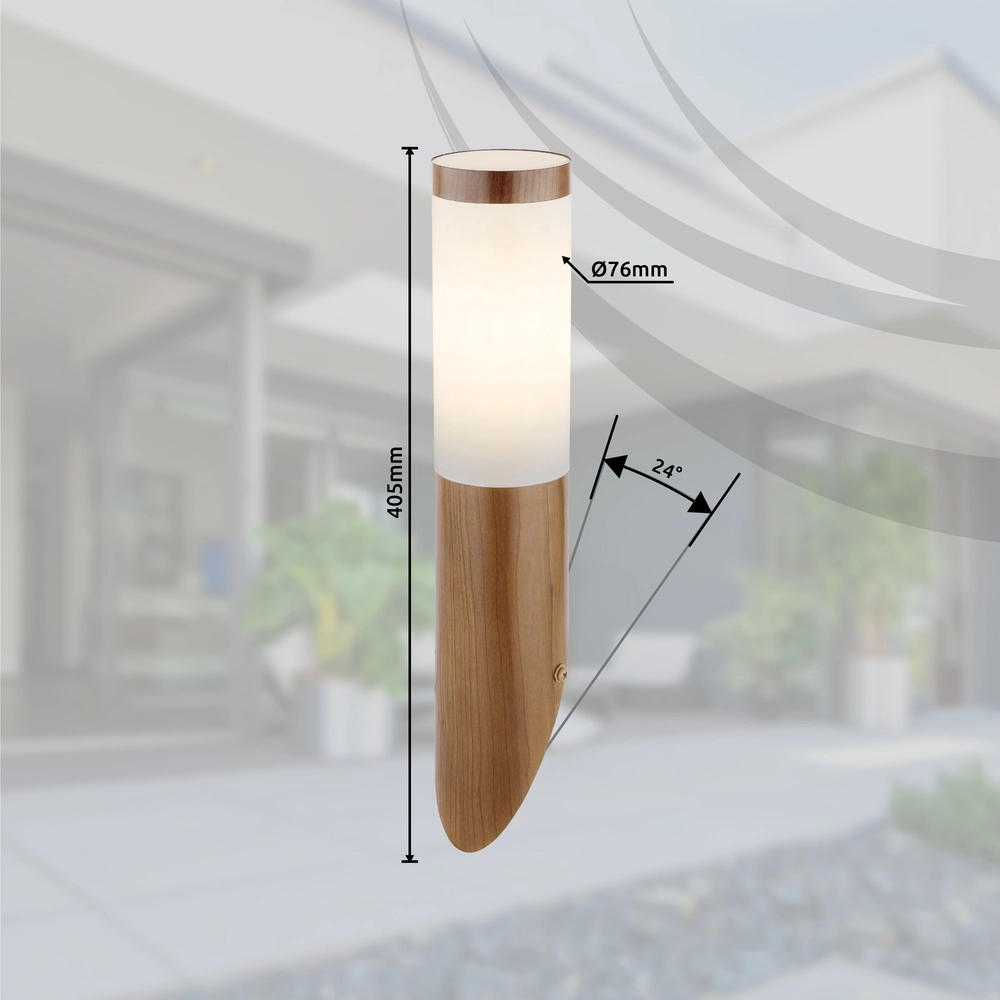 Außenlampe Boston Holz mit Weiß Globo 9007371420131