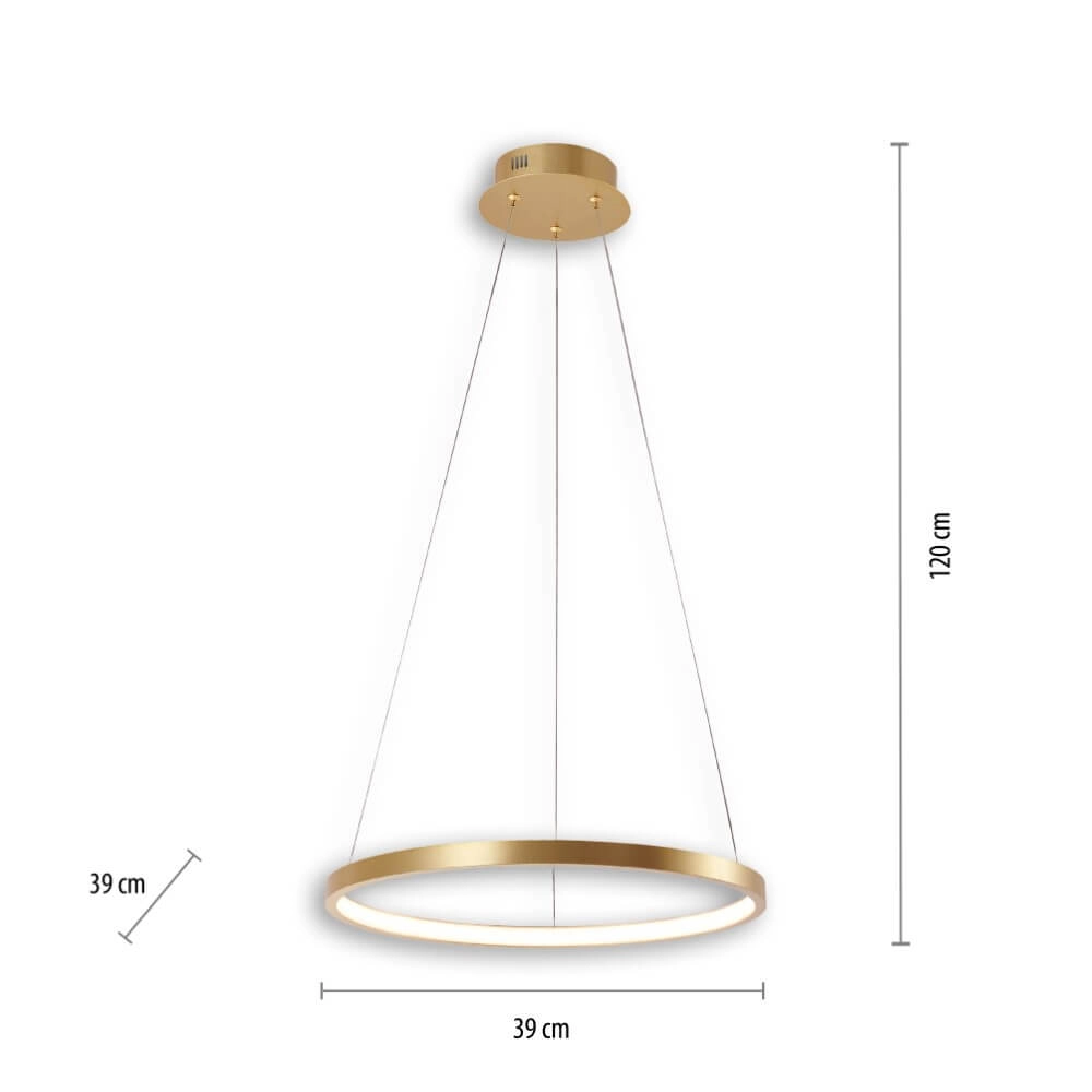 Runde Hängelampe Circle Gold Ø 39cm Just Light 4043689960391