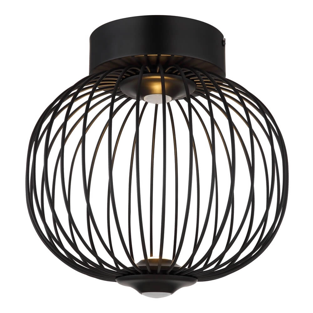 Schwarze Deckenleuchte Galway Einzelkäfig Ø 30cm Globo 9007371465330
