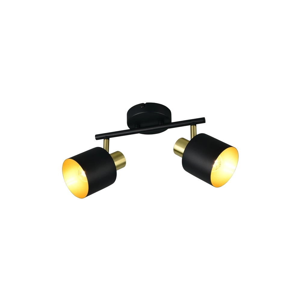 Deckenlampe Eva 2-flammig schwarz mit gold