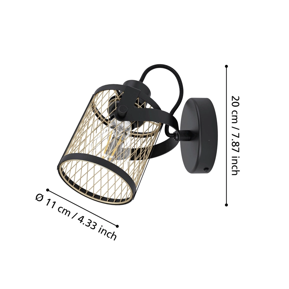 Wandlicht Dellow schwarz - E27 - kippbar Eglo 9002759435318