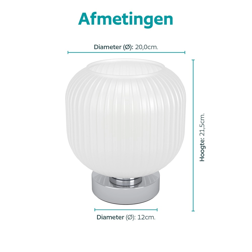 Design-Tischlampe Dasmina chrom Ø 20cm