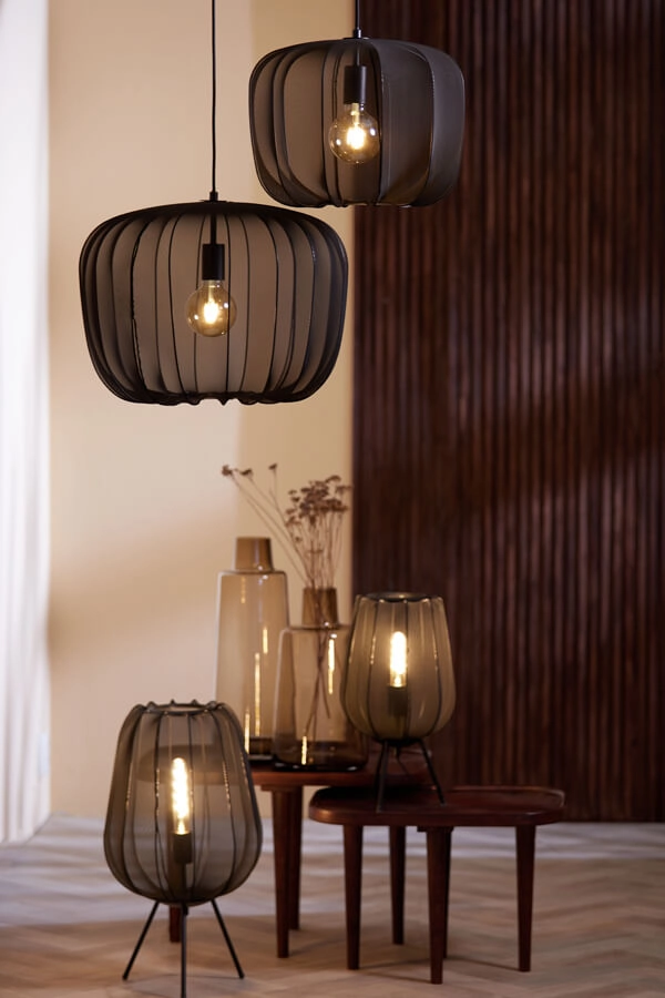 Böhmische Pendelleuchte Plumeria schwarz Ø 40cm Light & Living 8717807651381