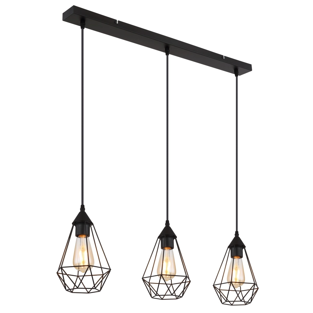 3-Licht Pendellampe Zachary Schwarz