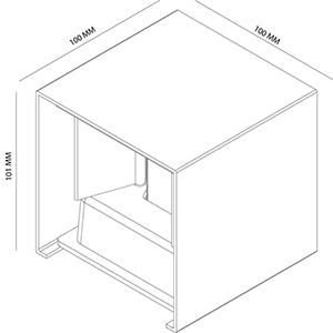 Schwarzer Wandspot Cubo Aufwärts Vtac 8714984932463