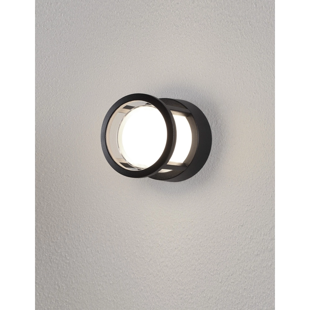 Design-Wandleuchte Agosto rund anthrazit