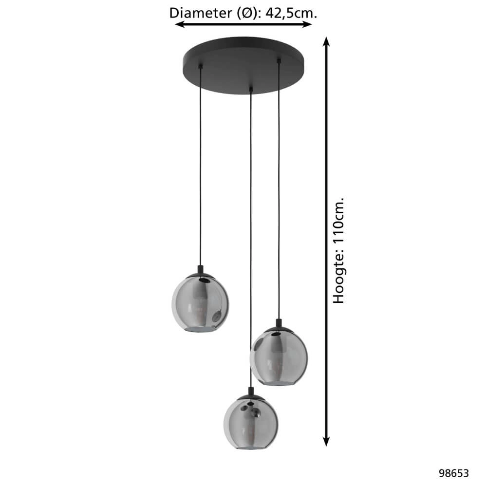 Loft-Hängelampe aus Glas Ariscani Ø 42,5cm Eglo 9002759986537