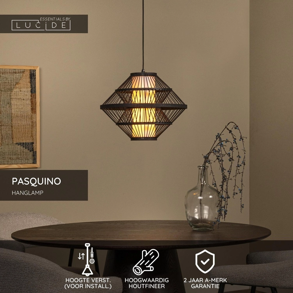 Pendellampe Pasquino Ø 40cm schwarz Lucide 5411212212245