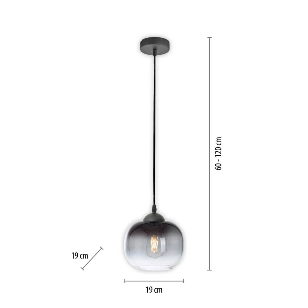 Schwarze Hängelampe Zea einzel Just Light 4043689993740