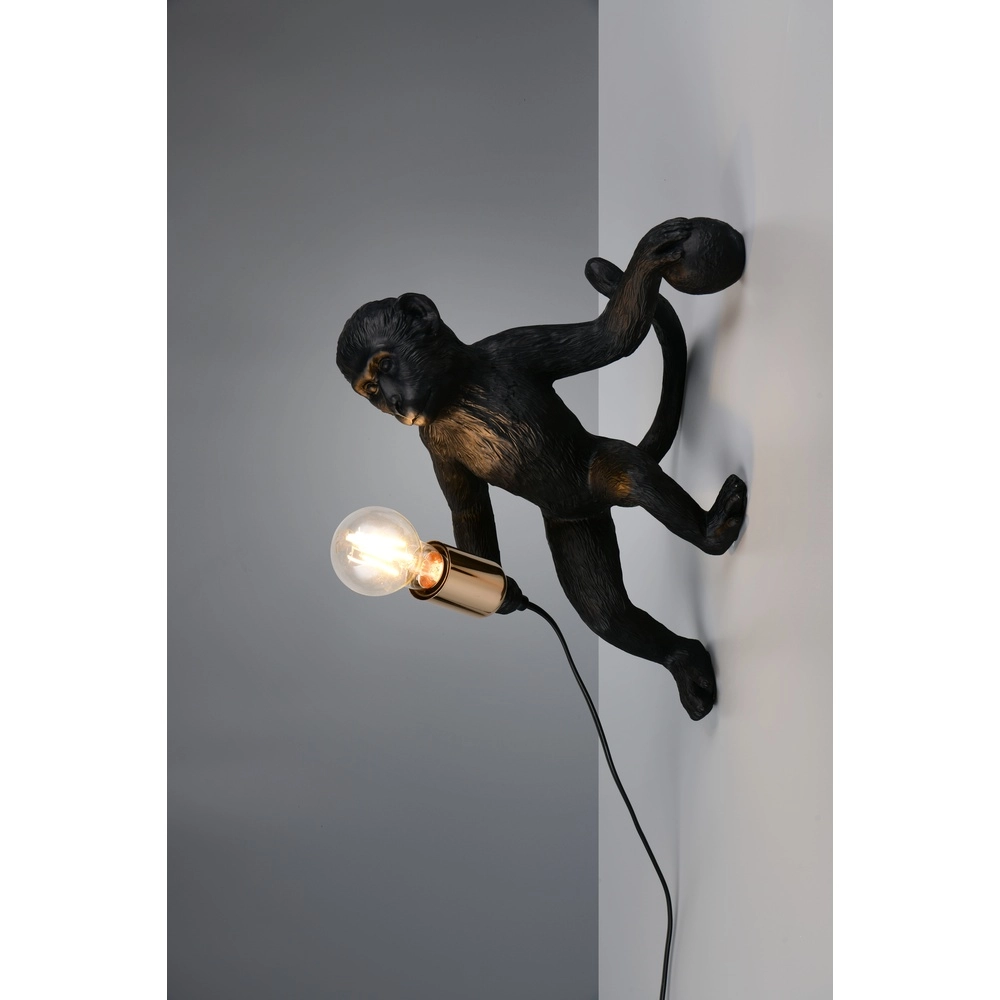 Wandleuchte Louy Affe schwarz Trio 4017807667943