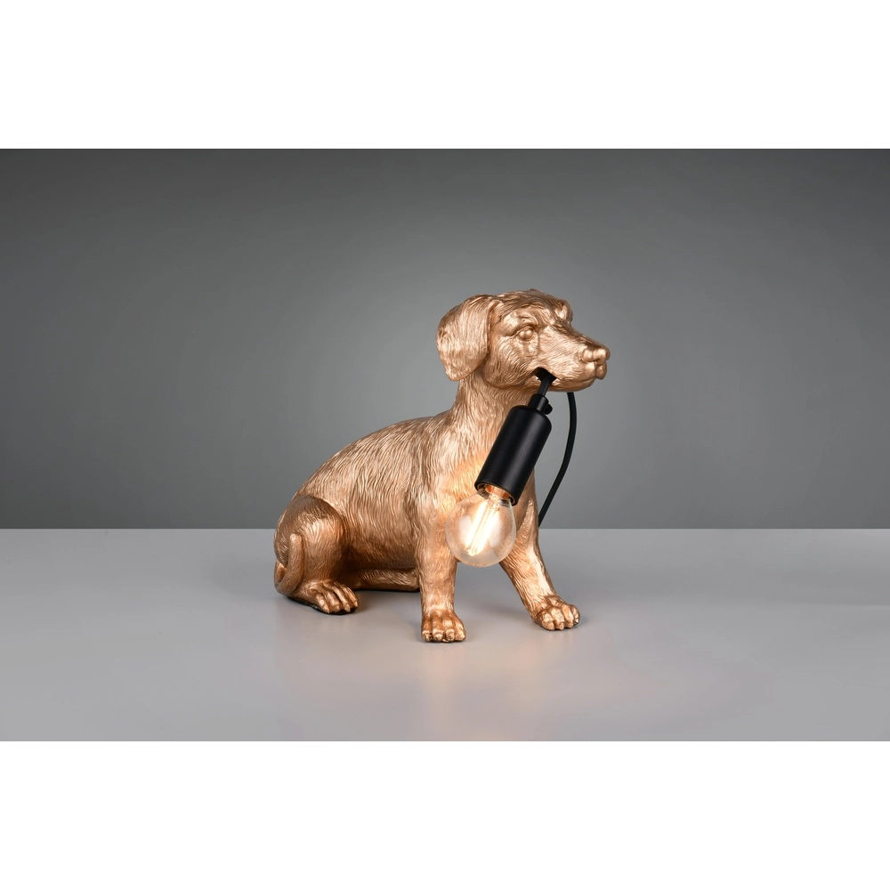 Tischlampe Rudi Hund Gold Trio 4017807668162