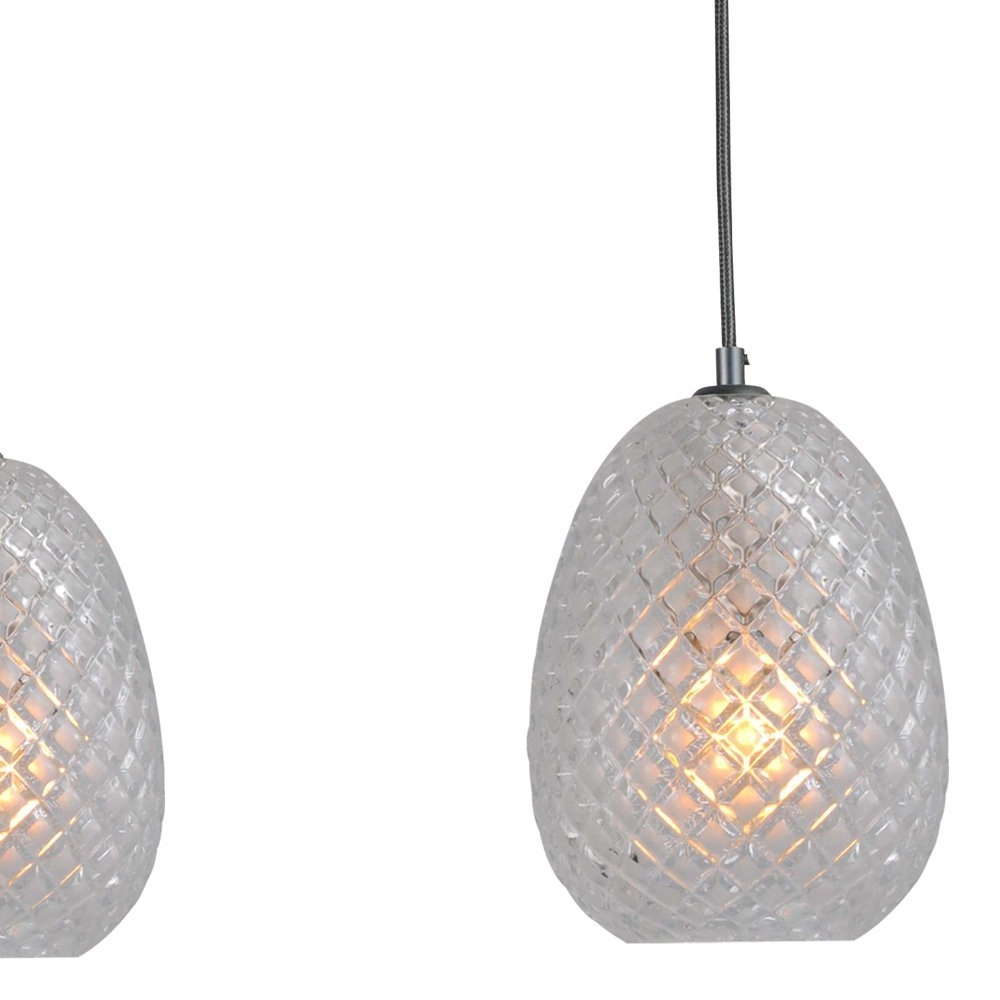 Schwarze Hängelampe Pineapple 3-flammig mit klarem Glas Masterlight 8718121216867