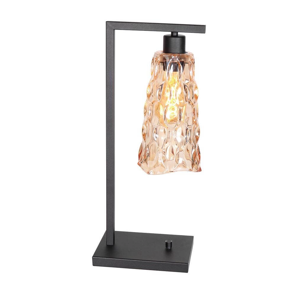 Tischlampe Vidrio schwarz mit Braunglas Steinhauer 8712746173734